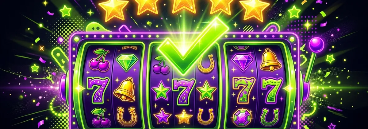 Monster Casino review banner with verdict score and playful monster theme